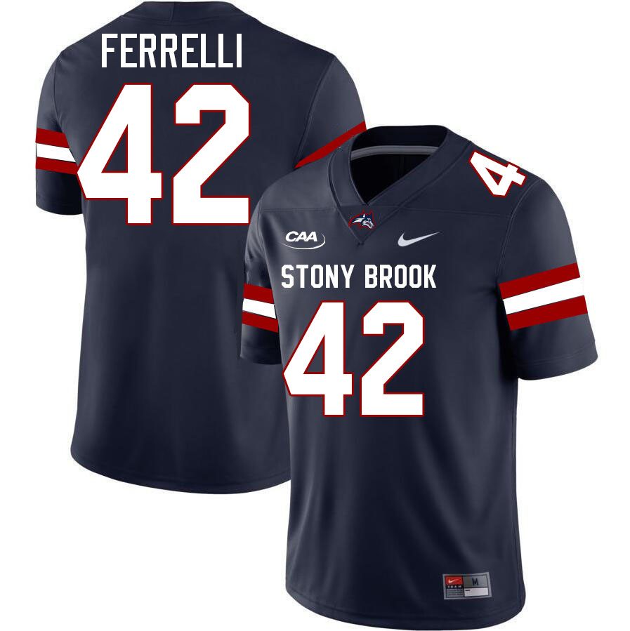 Stony Brook Seawolves #42 Anthony Ferrelli College Football Jerseys,Uniforms-Navy